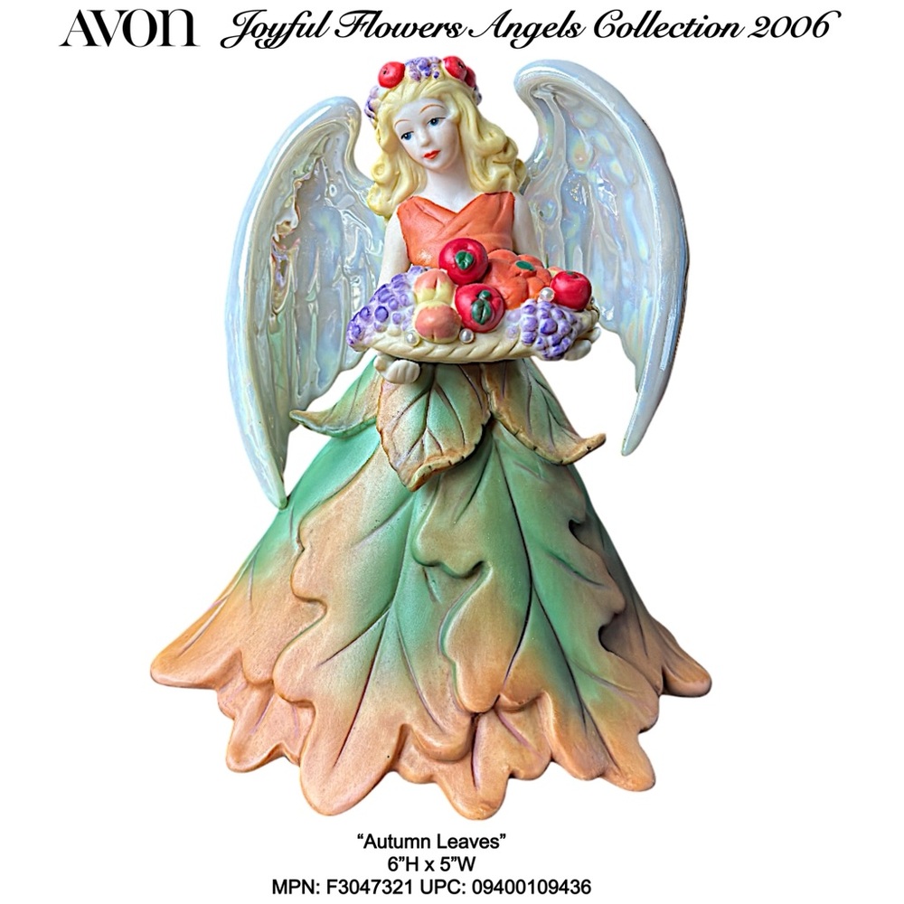 NEW IN BOX “Autumn Leaves” Fine Porcelain Angel Figurine by Avon F3047321